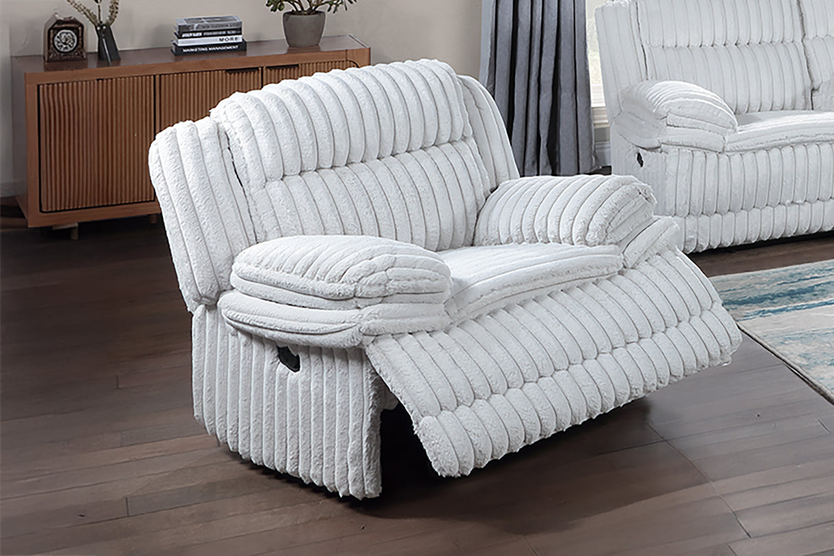 Manual Glider Corduroy Recliner Chair With Pillow Arms