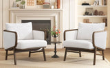 Set of 2 Sherpa Fabric Upholstered Accent Chairs - Sleep Galleria