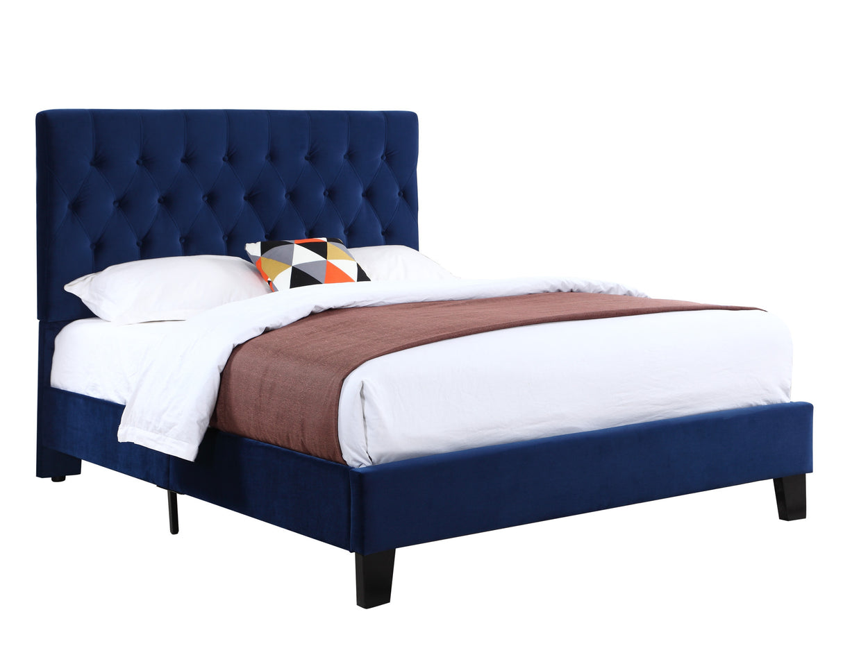 Full Solid Wood Upholstered Bed Frame