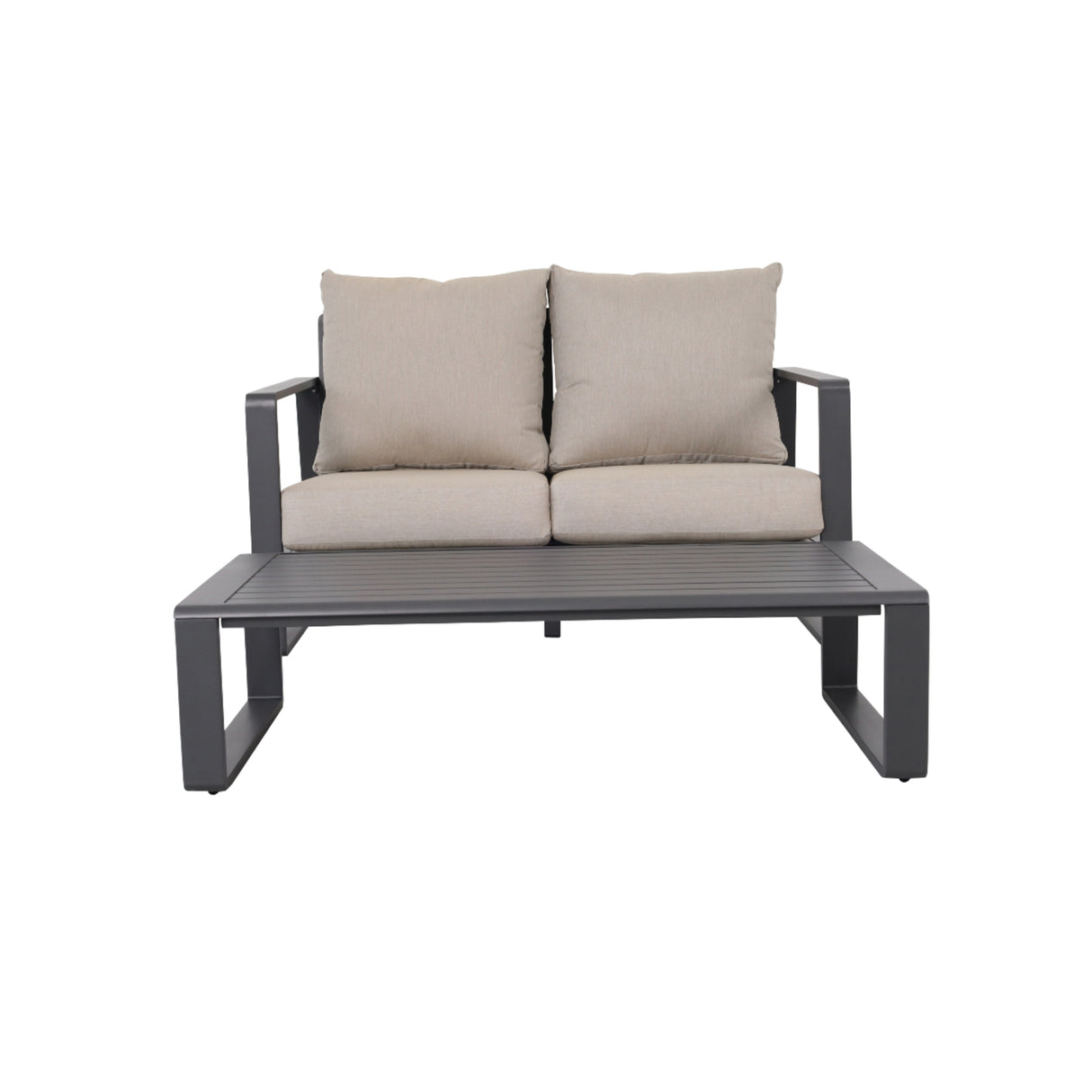 Aluminum Loveseat And Coffee Table Set With Cushions