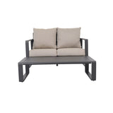 Aluminum Loveseat And Coffee Table Set With Cushions
