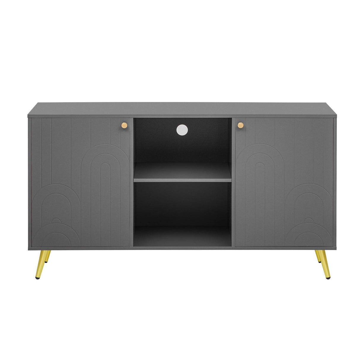 Modern Gray MDF TV Stand With Adjustable Shelf - Sleep Galleria