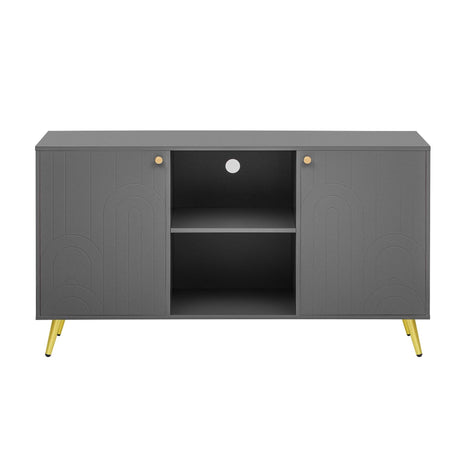 Modern Gray MDF TV Stand With Adjustable Shelf - Sleep Galleria
