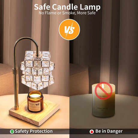 Candle Warmer Lamp with Timer,Electric Candle Warmer Dimmable and Height Adjustable Wax Melt Warmer for Scented Wax Jar Candles,Aromatherapy Decorative Candle Heater Home Fragrance Warmer