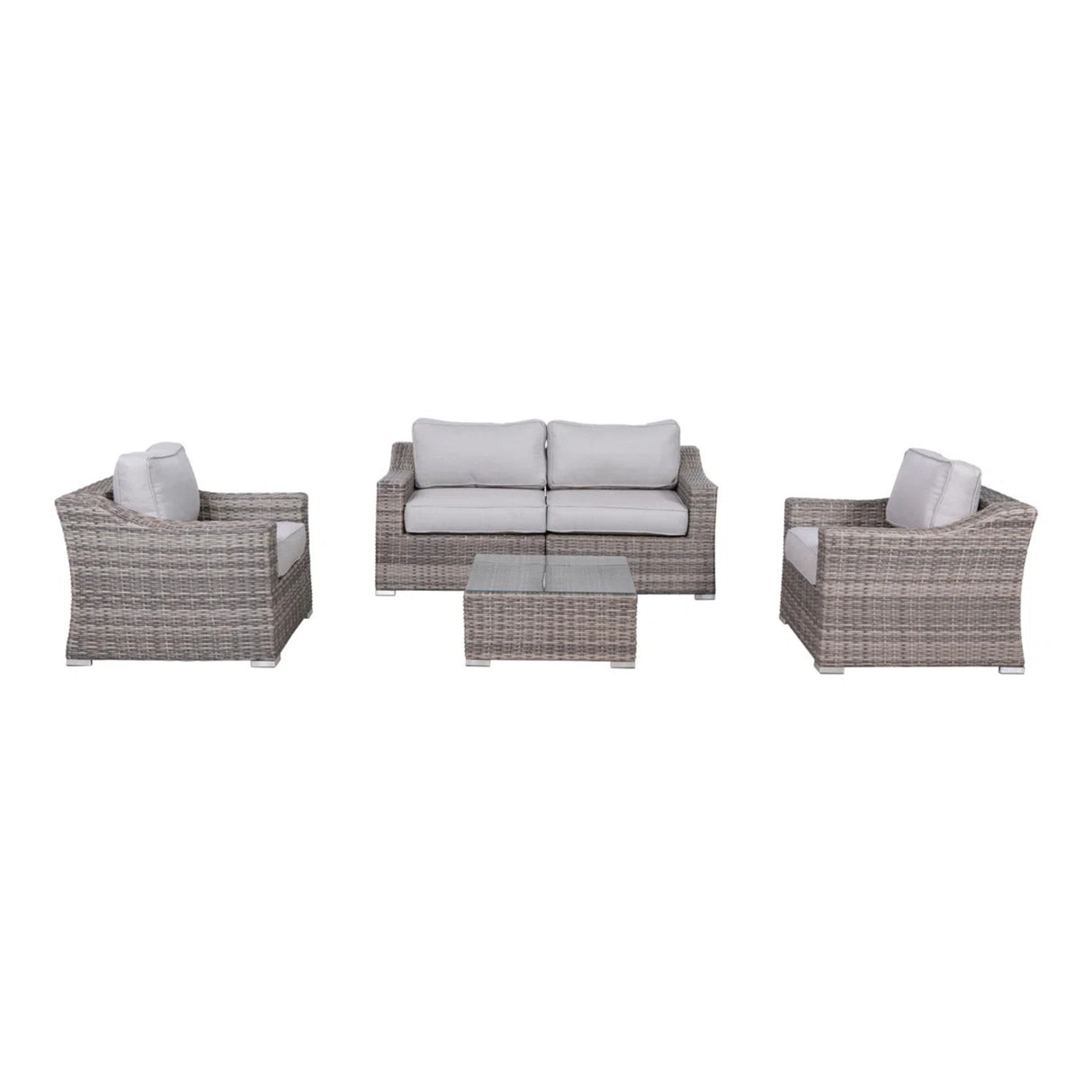 5-Piece 4-Seater All-Weather Wicker Outdoor Conversation Set