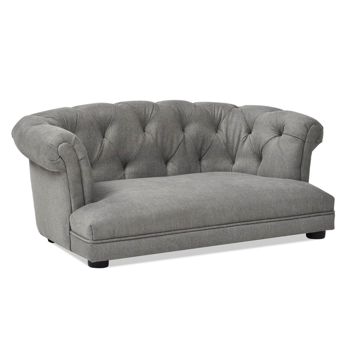 Chesterfield Plush Foam Gray Polyester Dog Sofa Bed - Sleep Galleria