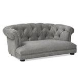 Chesterfield Plush Foam Gray Polyester Dog Sofa Bed - Sleep Galleria