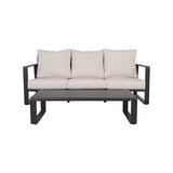 Contemporary Aluminum Frame Sofa And Coffee Table Set