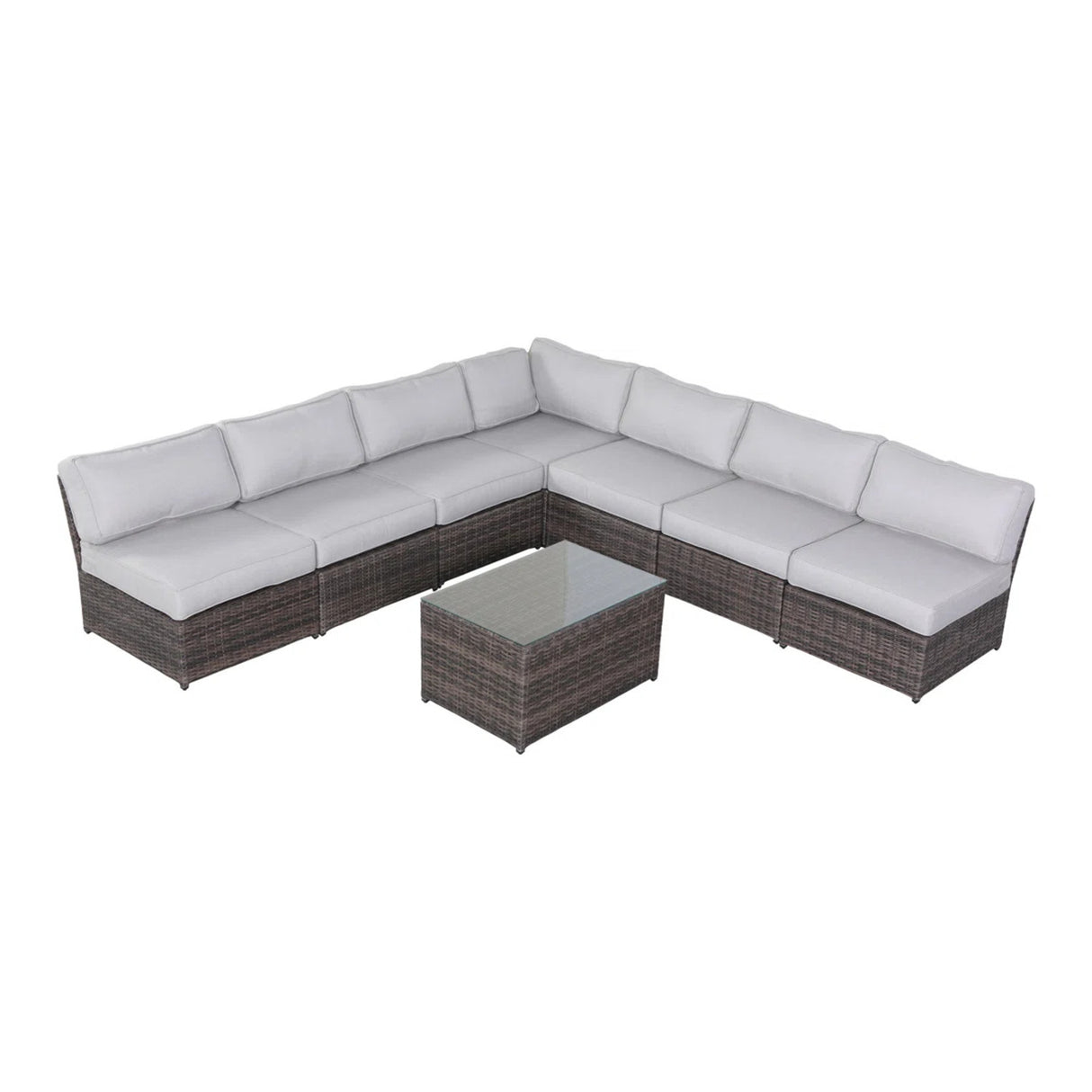 6-Person Handwoven Wicker Outdoor Seating Group With Cushions