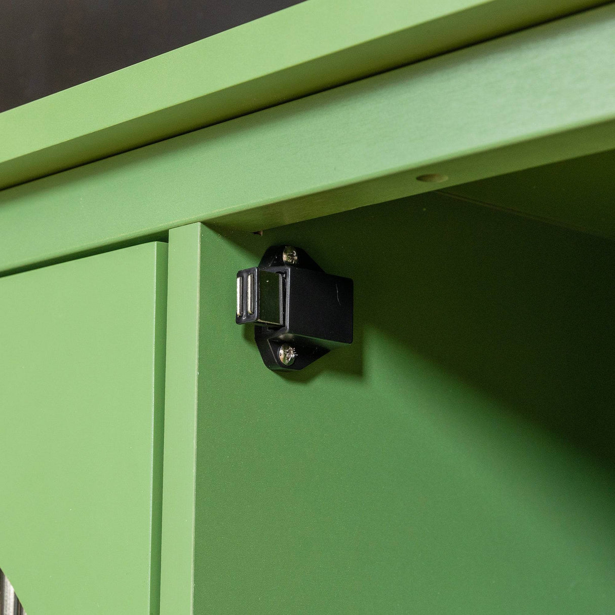 Antique Green Solid Wood TV Cabinet With Glass Door - Sleep Galleria