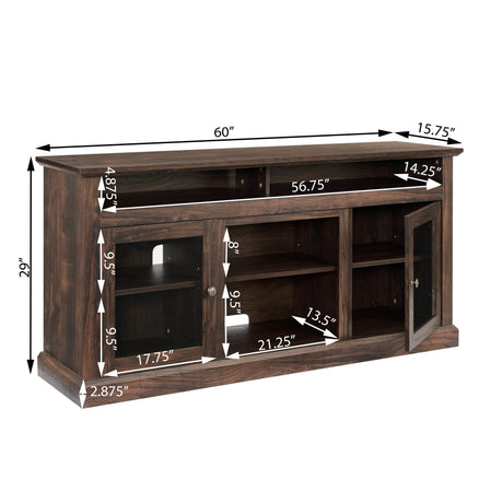 American Traditional Brown MDF TV Stand Console - Sleep Galleria