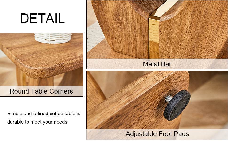 Modern Minimalist Wood Grain MDF Square Coffee Table - Sleep Galleria