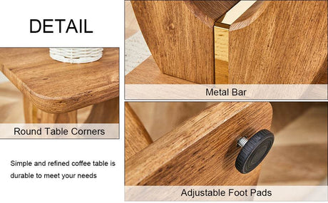 Modern Minimalist Wood Grain MDF Square Coffee Table - Sleep Galleria