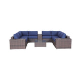 12-Piece Fully Assembled Brown Wicker Sectional Seating Group