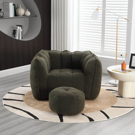 Soft Chenille Bean Bag Chair with Foam - Calmora - Sleep Galleria