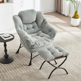 Soft Lounge Chair With Ottoman And Side Pocket - Sleep Galleria