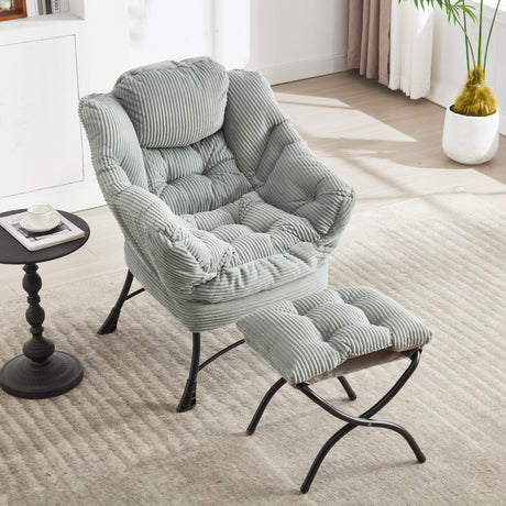 Soft Lounge Chair With Ottoman And Side Pocket - Sleep Galleria