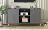 Modern Gray MDF TV Stand With Adjustable Shelf - Sleep Galleria