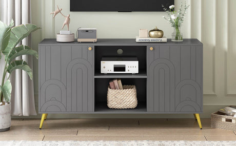 Modern Gray MDF TV Stand With Adjustable Shelf - Sleep Galleria