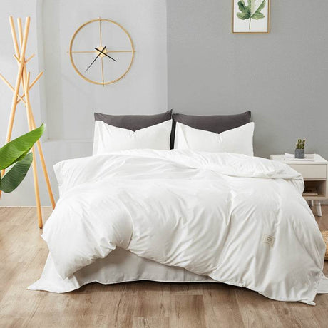 3-Piece Bean Paste Grey Bedding Set With Pillowcase - Sleep Galleria