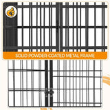 48-Inch Indestructible Rolling Dog Crate with Open-Top Design, Black