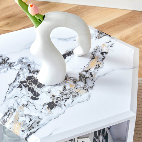 Hexagonal MDF Modern Stand-Up Coffee Table - Sleep Galleria