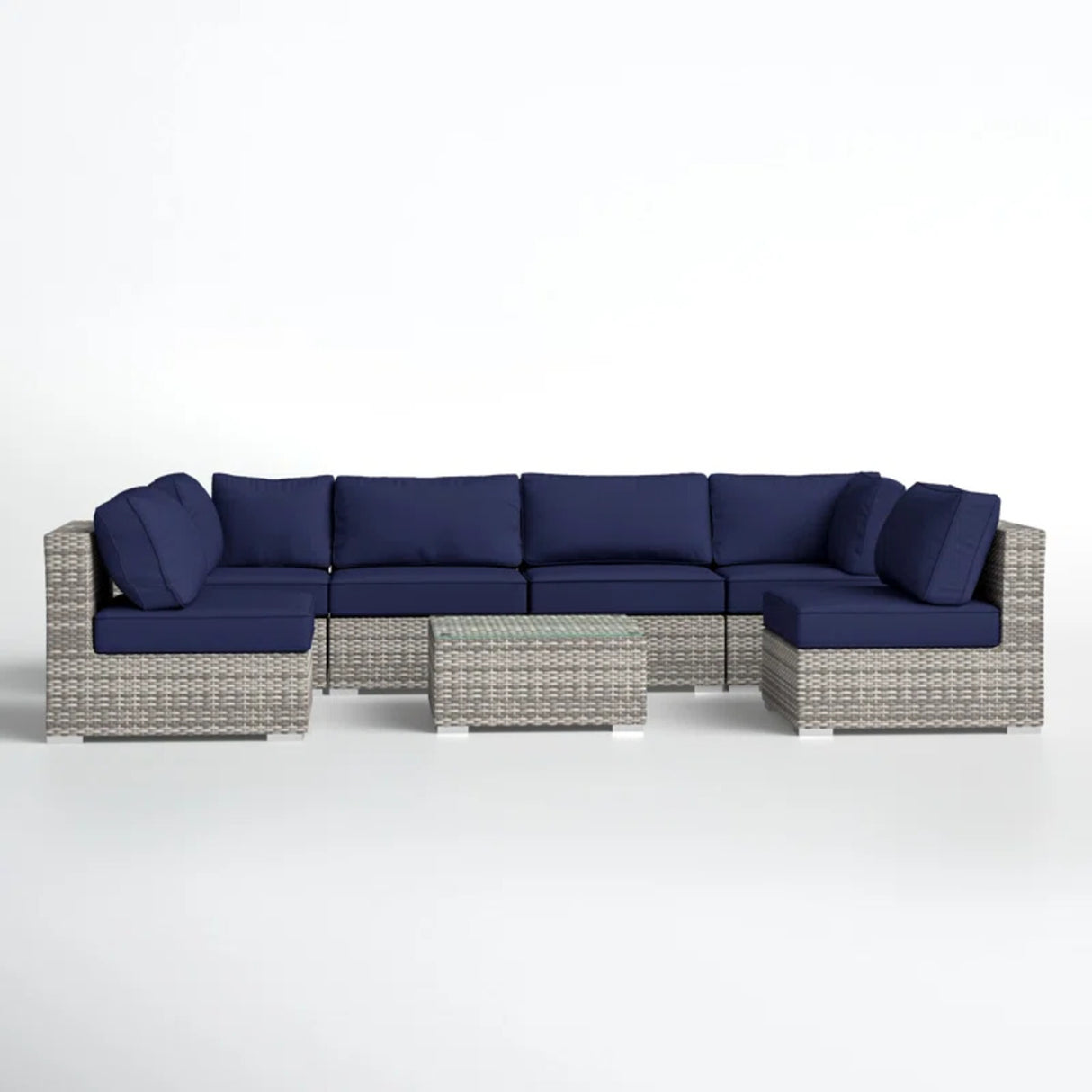7-Piece Fully Assembled Outdoor Wicker Patio Seating Set