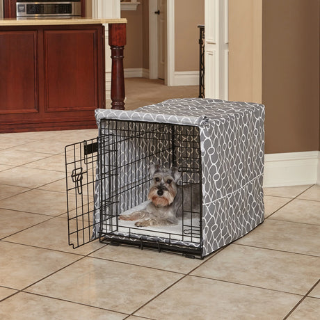 Dog Crate Cover, Brown Geometric Pattern, 30"
