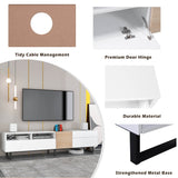 Modern White Particle Board TV Stand With Storage - Sleep Galleria
