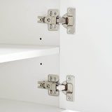 Modern White Gold Metal Legs TV Stand With Cabinets - Sleep Galleria