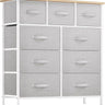 DWVO Chest of Drawer with 9 Drawers for Bedroom Fabric Dresser Storage Drawers with Handles Metal Frame for Living Room, Hallway, Nursery
