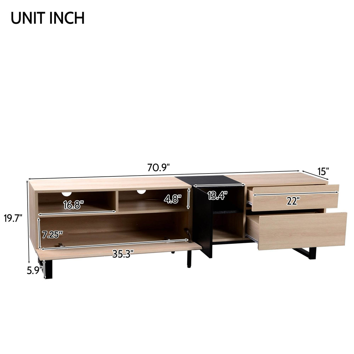Modern Minimalist TV Stand With Drop Down Doors - Sleep Galleria