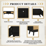 Bohemian Style Dark Brown Rattan TV Stand - Sleep Galleria