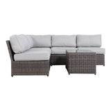 4-Person Handwoven Brown Wicker Outdoor Seating Set
