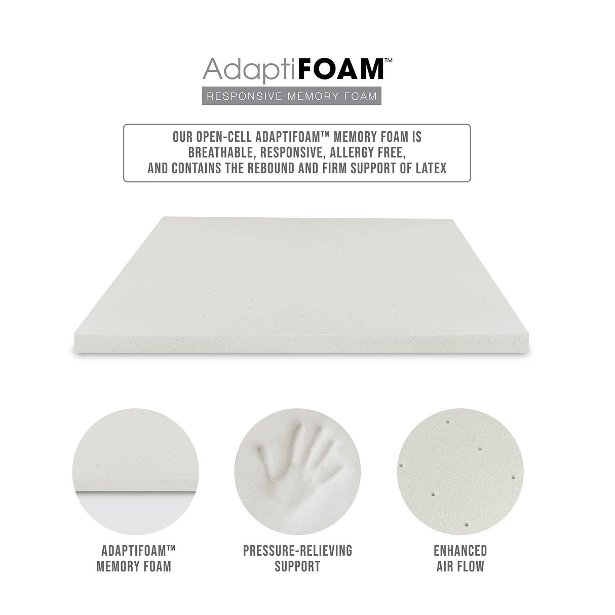 3-Inch Responsive Memory Foam Mattress Topper California King - Sleep Galleria