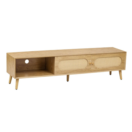 Boho Farmhouse Solid Wood TV Stand Cabinet - Sleep Galleria