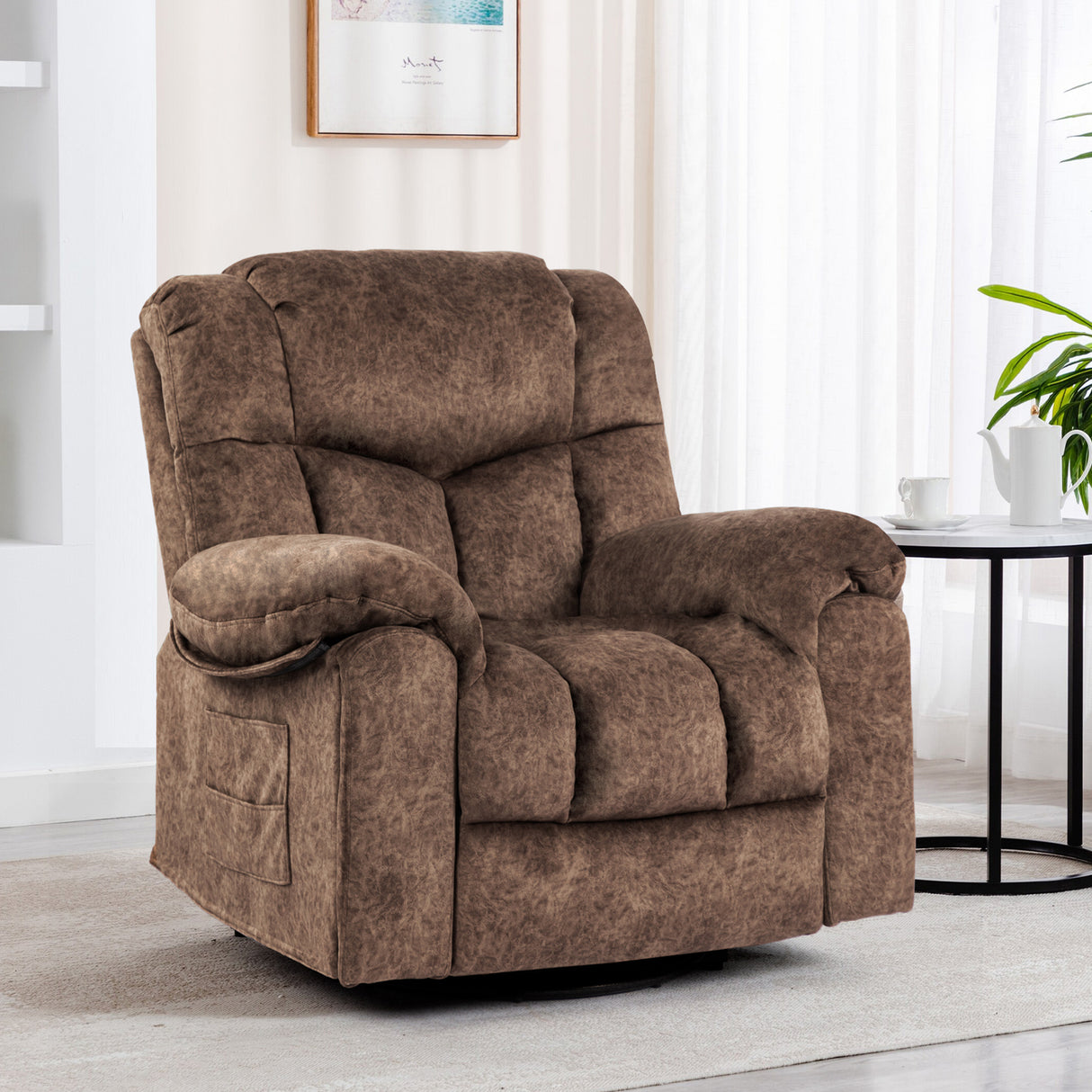 Swivel Rocking Recliner Chair With Massage Heating