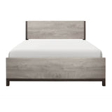 Full Size Light Gray Melamine Wooden Panel Bed Frame