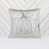 Lace Embroidered Pumpkin 20x20 Inch Throw Pillow