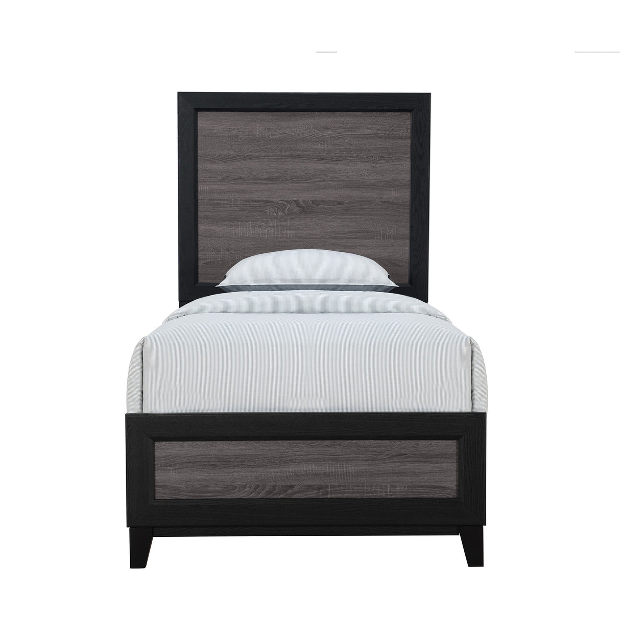 Twin Modern MDF Solid Wood Panel Bed Frame