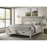 King Farmhouse Panel Wood Storage Bed Frame