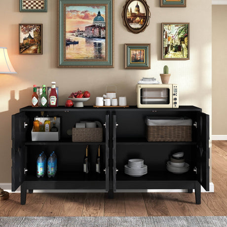 Mid Century Modern Solid Wood Storage Sideboard Cabinet - Sleep Galleria