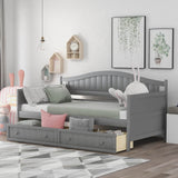 Twin Solid Wood Daybed With Storage Drawers