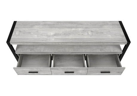 Contemporary Grey Laminate TV Stand With Storage Drawers - Sleep Galleria