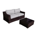 All-Weather Wicker 3-Piece Outdoor Loveseat Conversation Set