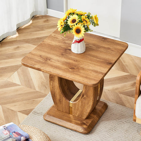 Modern Minimalist Wood Grain MDF Square Coffee Table - Sleep Galleria