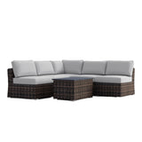 4-Person Fully Assembled Gray Wicker Outdoor Sofa Set