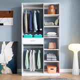 Freestanding Closet System With Shelves Drawers And Rods