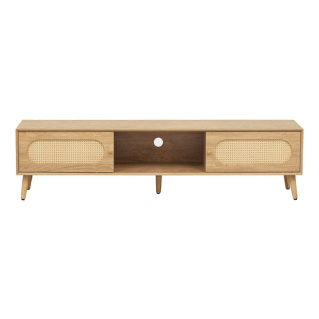 Boho Farmhouse Solid Wood TV Stand Cabinet - Sleep Galleria