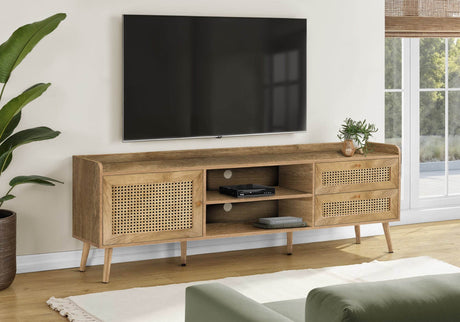 72-Inch Transitional Walnut Laminate TV Stand Console - Sleep Galleria